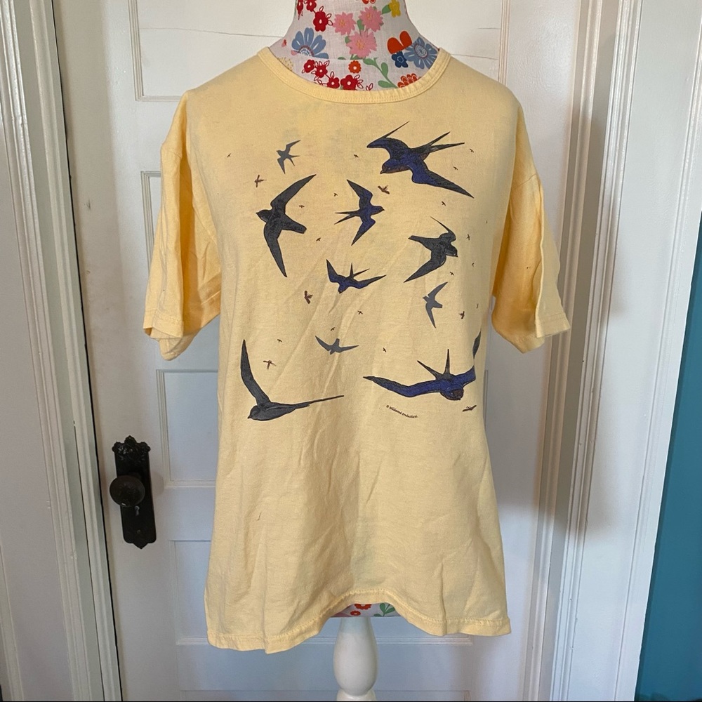 Yellow Sparrow Oversized Tee